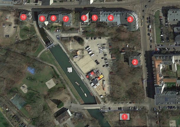 Lageplan mit Nummern